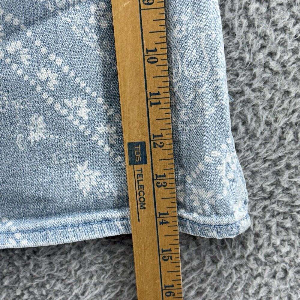 Urban Outfitters BDG Floral Geometric Blue Denim Pockets Mini‎ Skirt Jean Size 4 - Picture 4 of 6